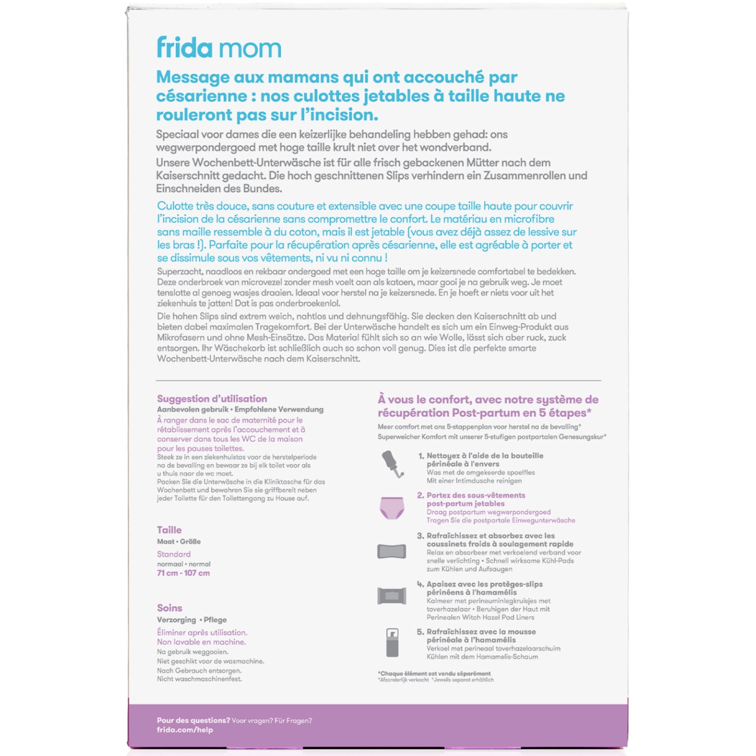 Lot de 8 sous-vêtements post-partum jetables pour césarienne (Frida) - Image 7