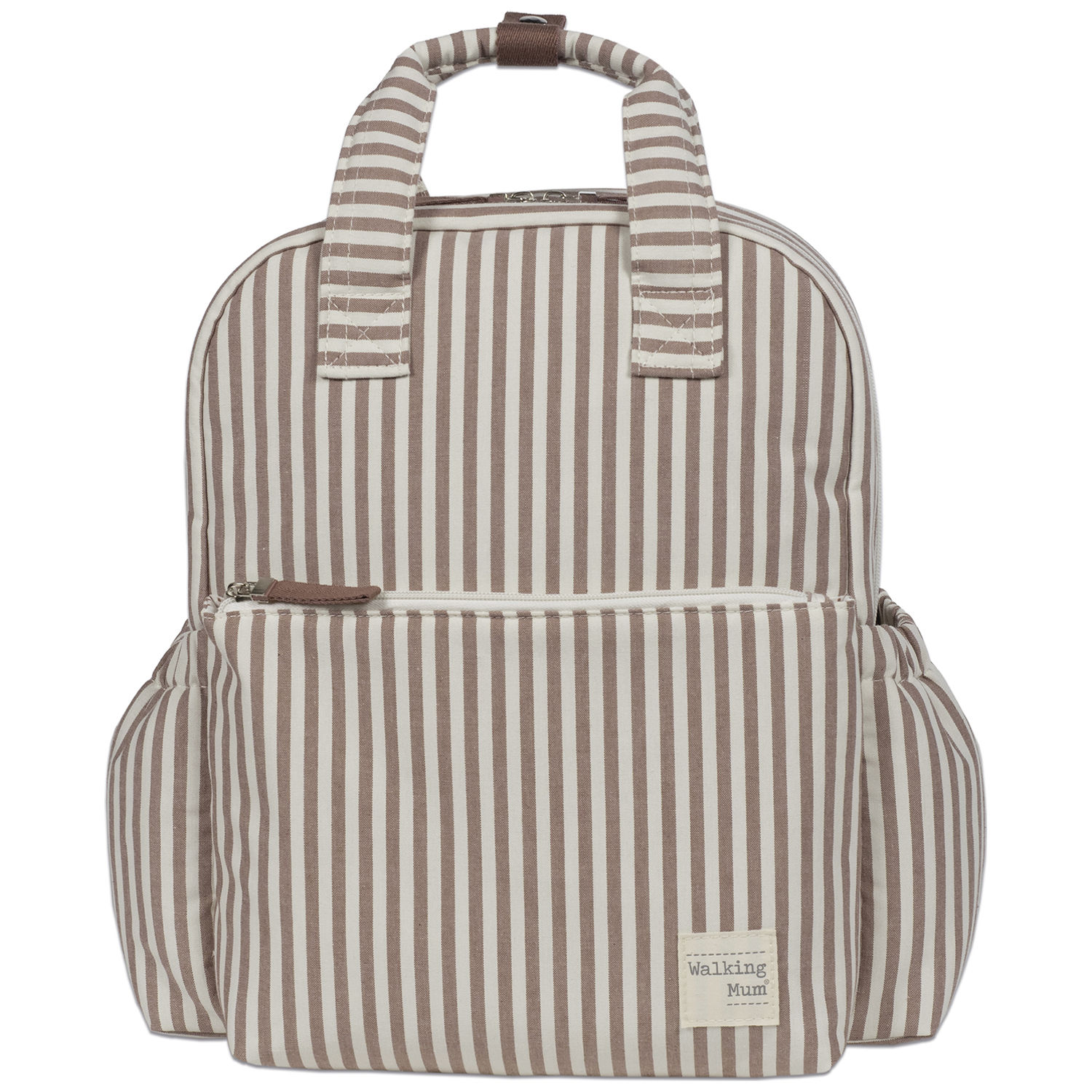Sac à dos à langer Praliné Rayures Moka (Walking Mum) - Image 4