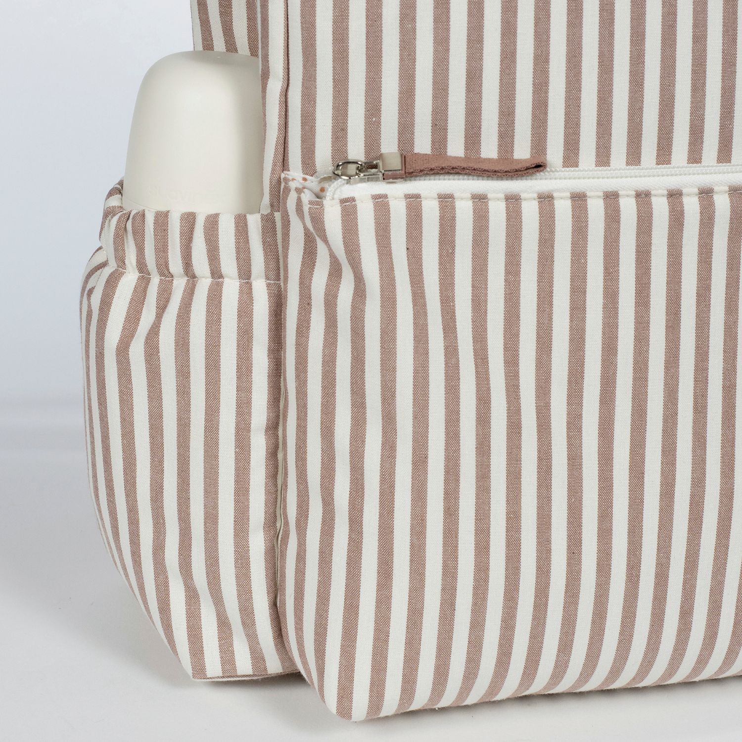 Sac à dos à langer Praliné Rayures Moka (Walking Mum) - Image 1