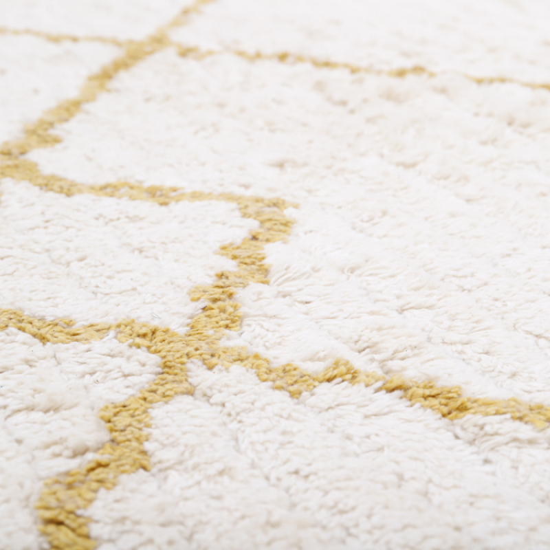 Tapis lavable rond Côme écru et mangue (120 cm) (Nattiot) - Image 2