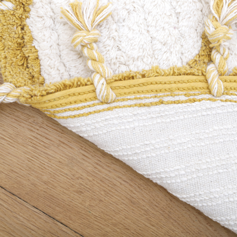 Tapis lavable rond Côme écru et mangue (120 cm) (Nattiot) - Image 4
