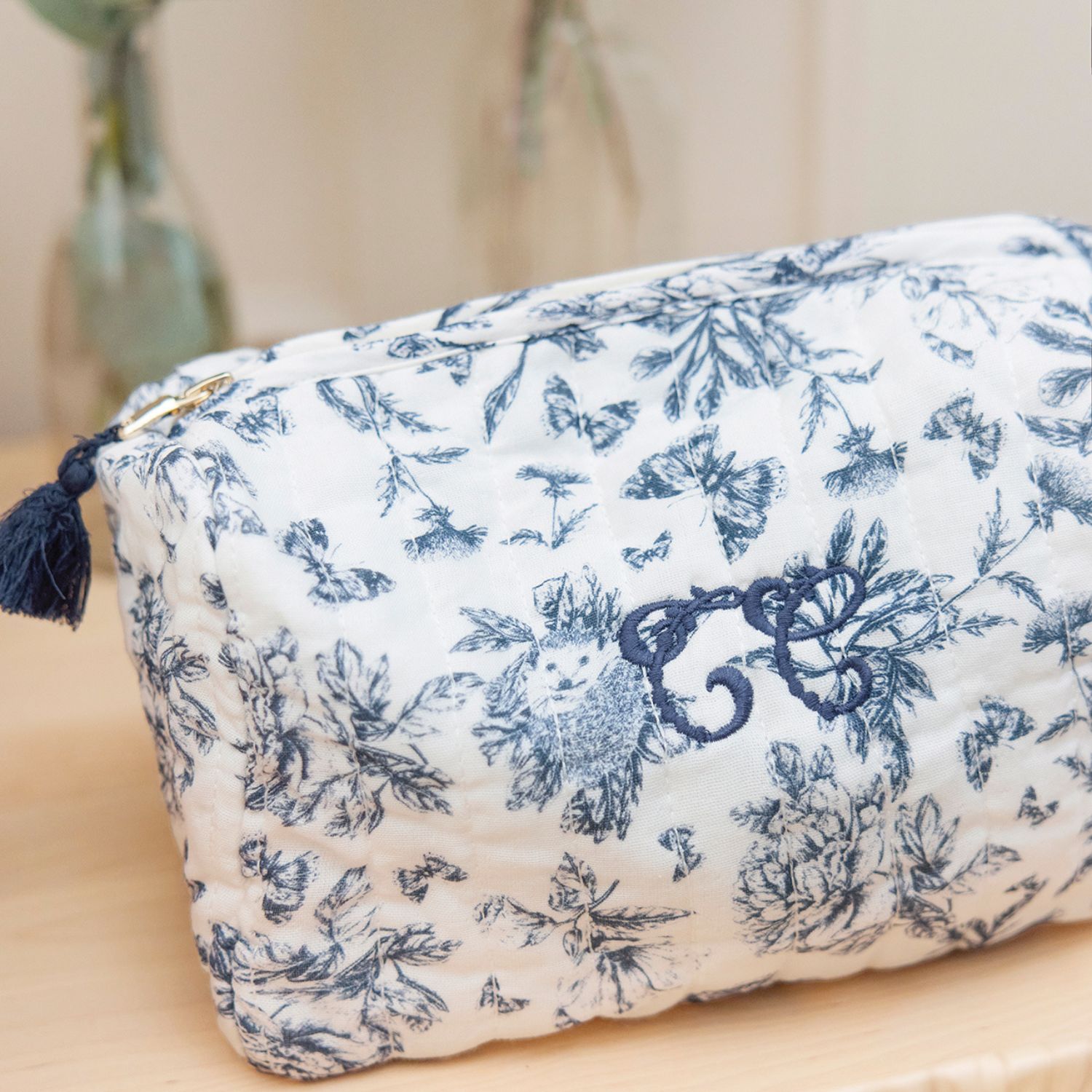 Tartine et Chocolat - Trousse de toilette Toile de Jouy bleu