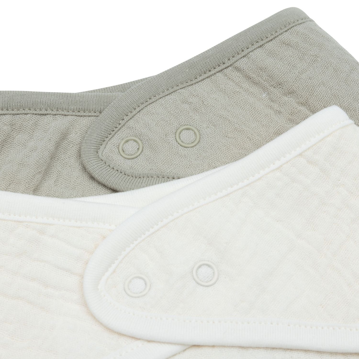 Lot de 2 bavoirs bandana gaze de coton Olive Green-Oatmeal (Jollein) - Image 4