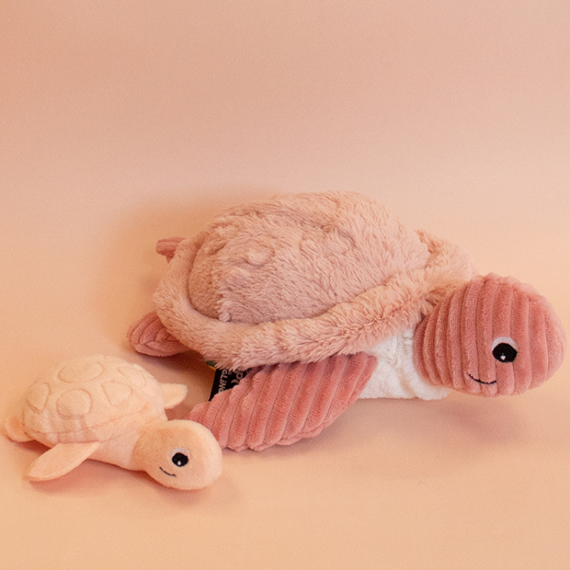 Peluche Les Ptipotos Sauvenou maman et bébé tortue rose (29 cm) (Les Déglingos) - Image 2