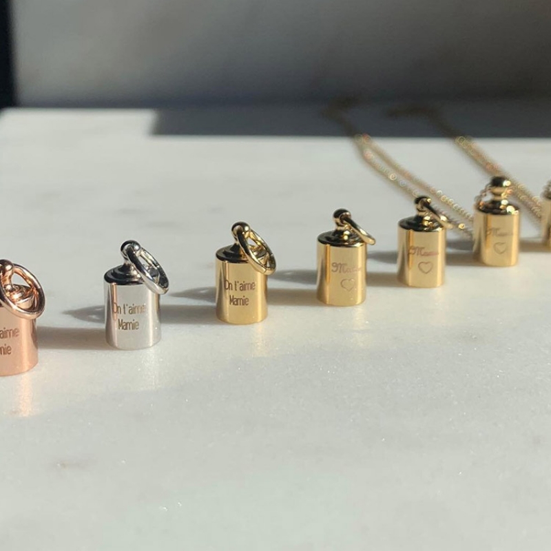 Collier personnalisable plaqué or jaune (Mon Petit Poids) - Image 8