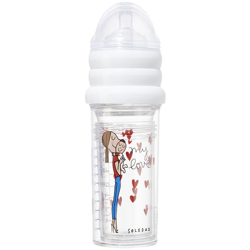 Le biberon français - Lot de 3 biberons anti colique gigogne My love by Soledad (360 ml et 210 ml)