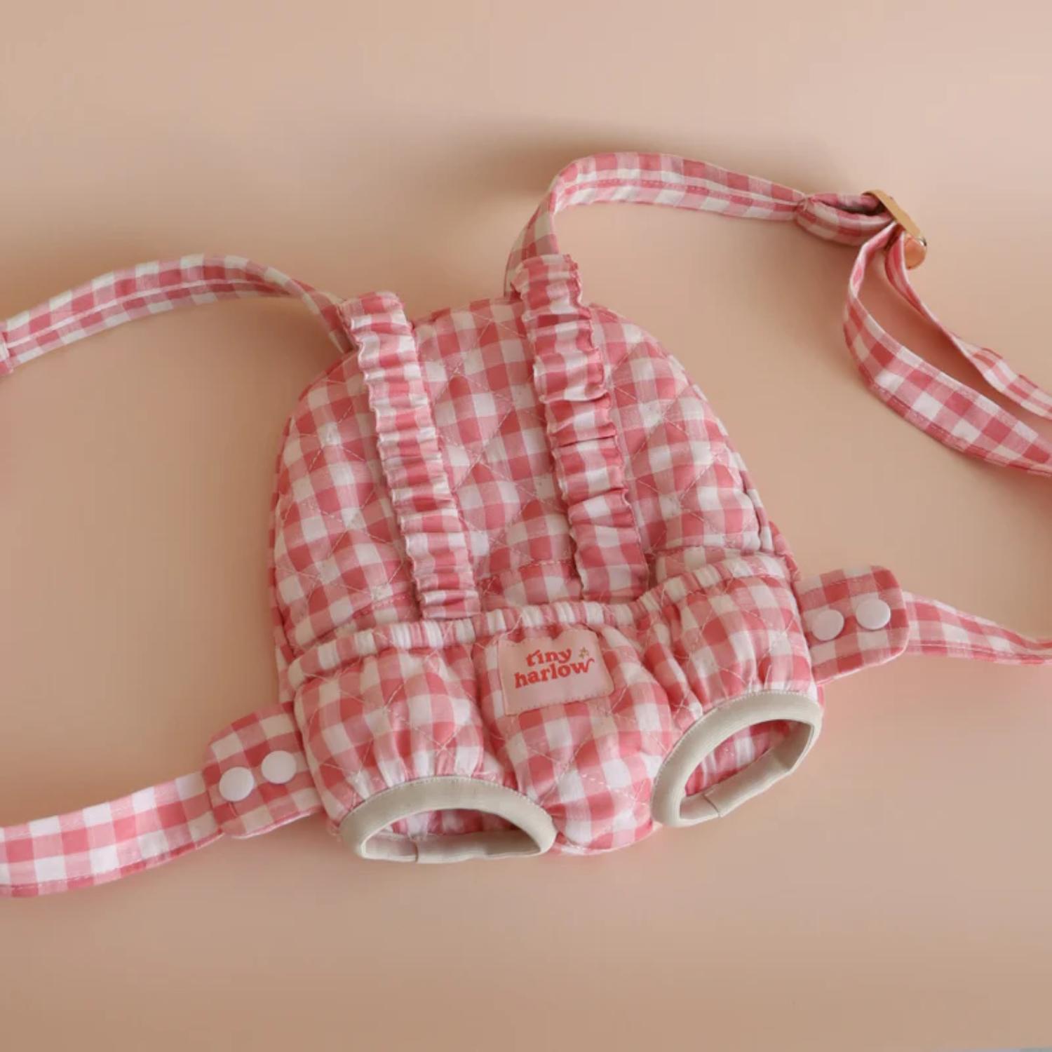 Porte bébé pour poupée Vichy Rose (Tiny Harlow) - Image 3