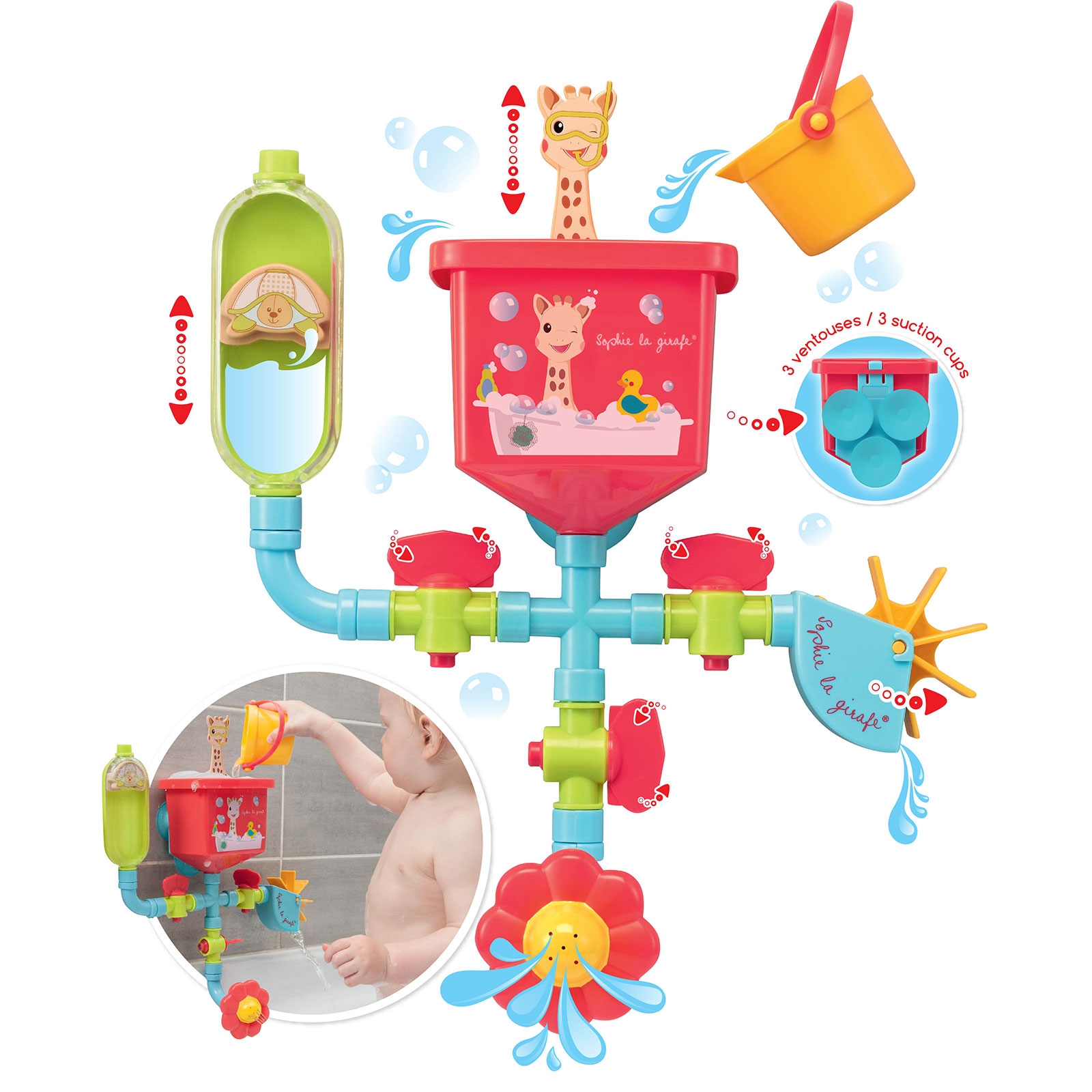 Sophie la girafe - Jouet de bain Tuyaux folies