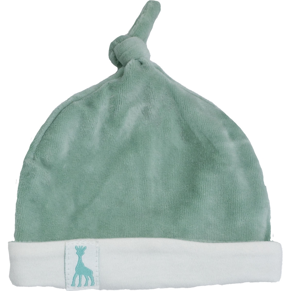 Bonnet de naissance en velours olive Sophie la girafe (0-1 mois) (Trois Kilos Sept) - Couverture