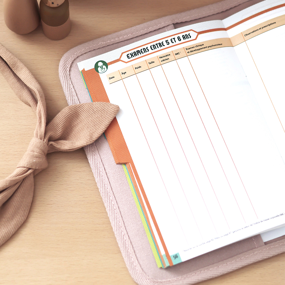Protège carnet de santé Canvas rose poudré (Béaba) - Image 3