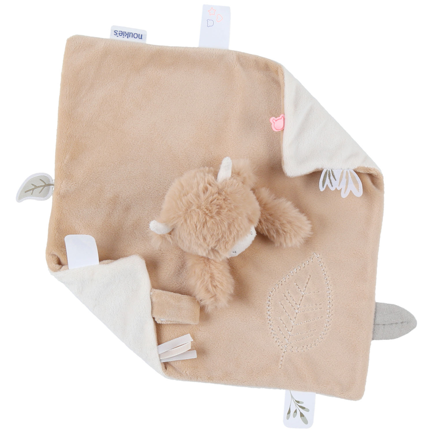 Doudou plat attache sucette Fluffy Cow (Noukie's) - Image 2