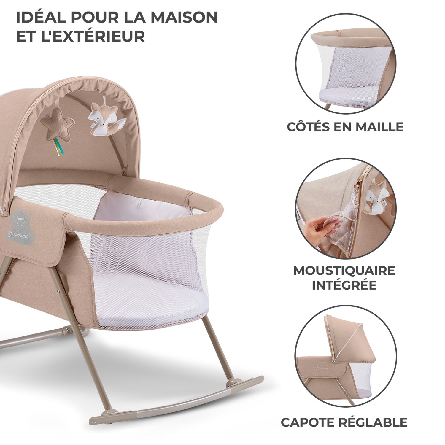 Berceau bébé Lovi Beige (Kinderkraft) - Image 4