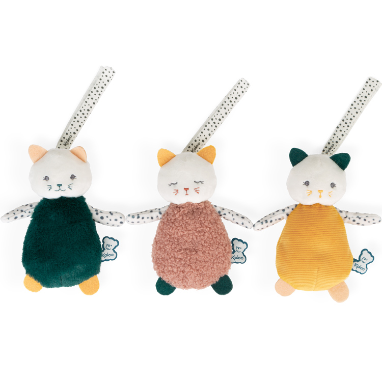 Kaloo - Lot de 3 doudous chats sensoriels Stimuli