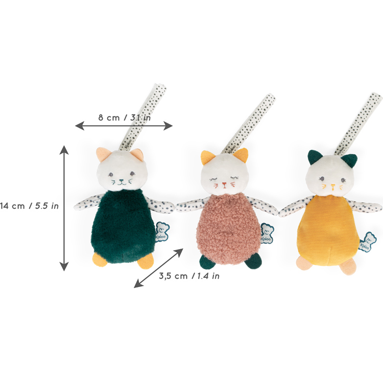 Lot de 3 doudous chats sensoriels Stimuli (Kaloo) - Image 7