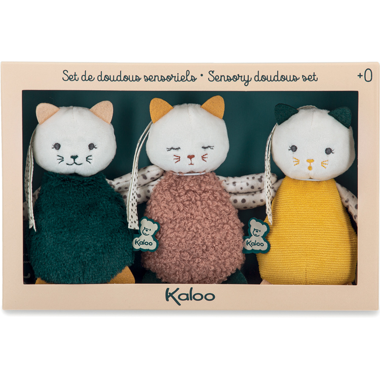 Lot de 3 doudous chats sensoriels Stimuli (Kaloo) - Image 8