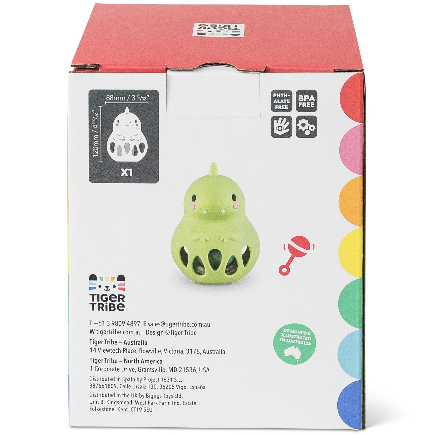 Hochet et anneau de dentition en silicone Dino (Tiger Tribe) - Image 9