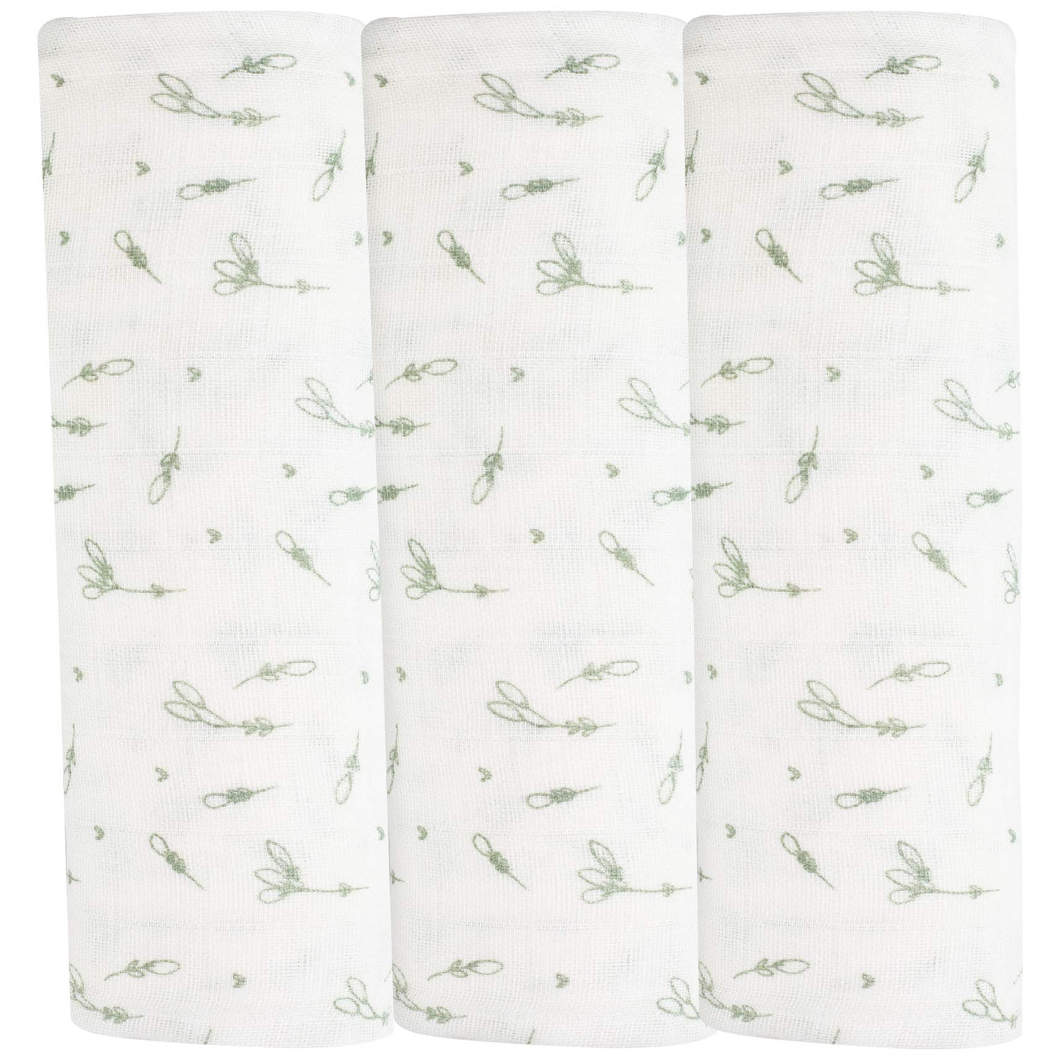 Lot de 3 langes en mousseline Epi de blé (70 x 70 cm)