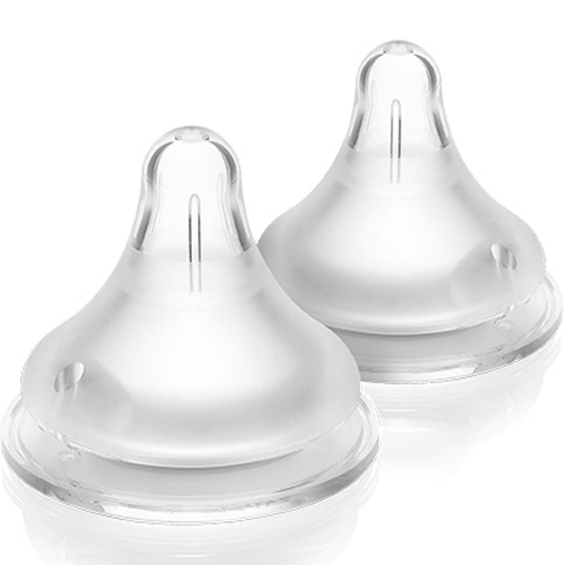 Lot de 2 tétines Natural Wave® spécial allaitement débit moyen (Lansinoh) - Image 1