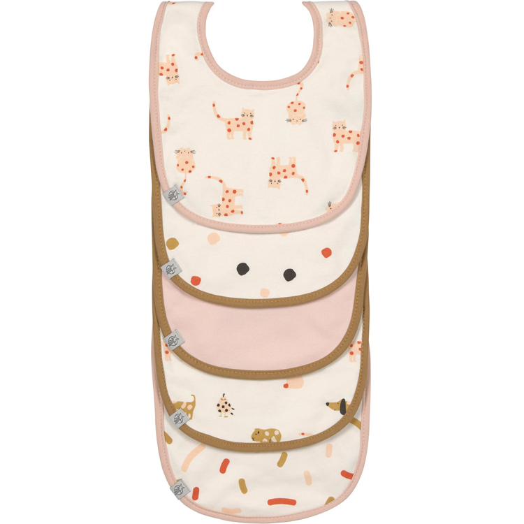 LÄSSIG - Lot de 5 Bavoirs Eponge Little Matey Orange Epicée - 3/18 Mois