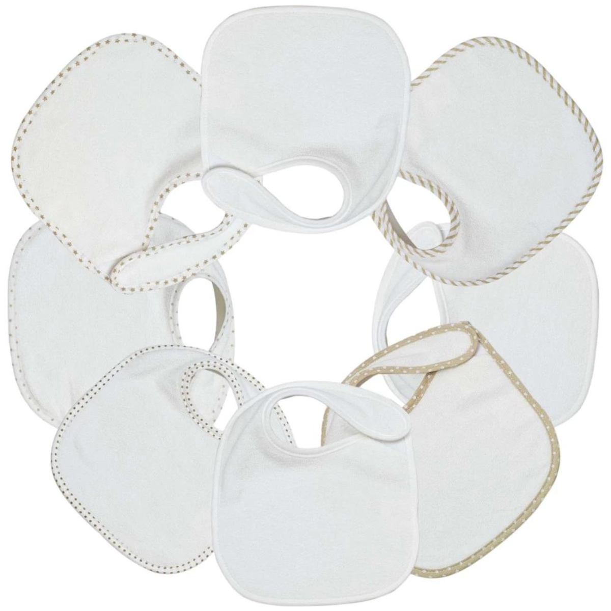 Lot de 7 bavoirs à velcro Essentiel écrus (Trois Kilos Sept) - Couverture
