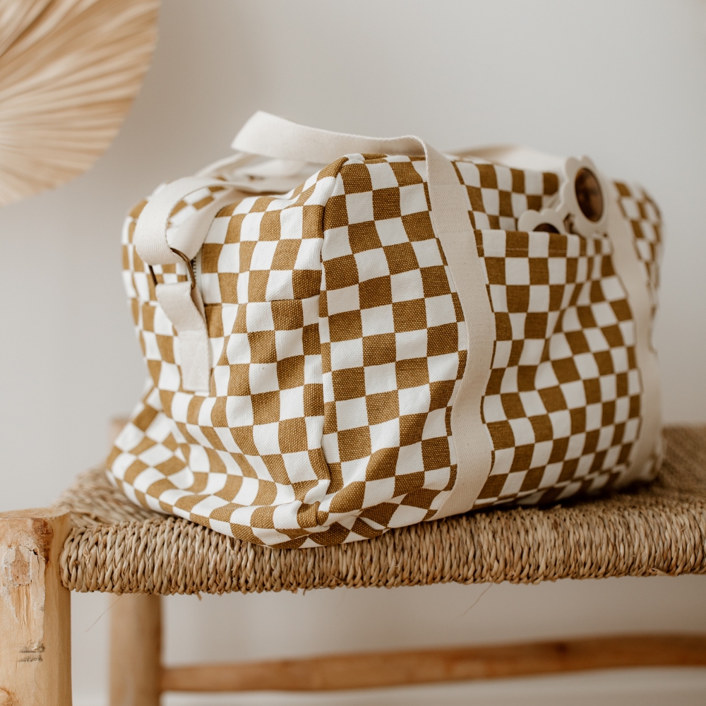 Sac à langer Raphaël damier caramel (Rose in April) - Image 2