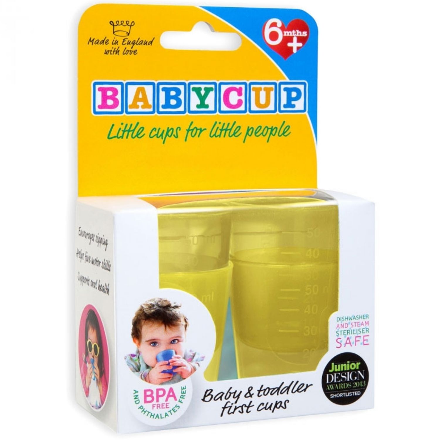Lot de 4 petites tasses jaunes (Babycup) - Image 2