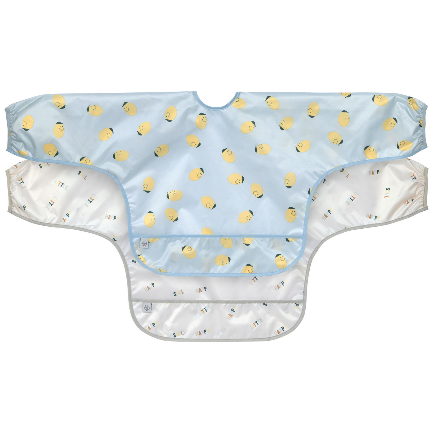 Lot de 2 bavoirs manches longues Happy Fruits Citron