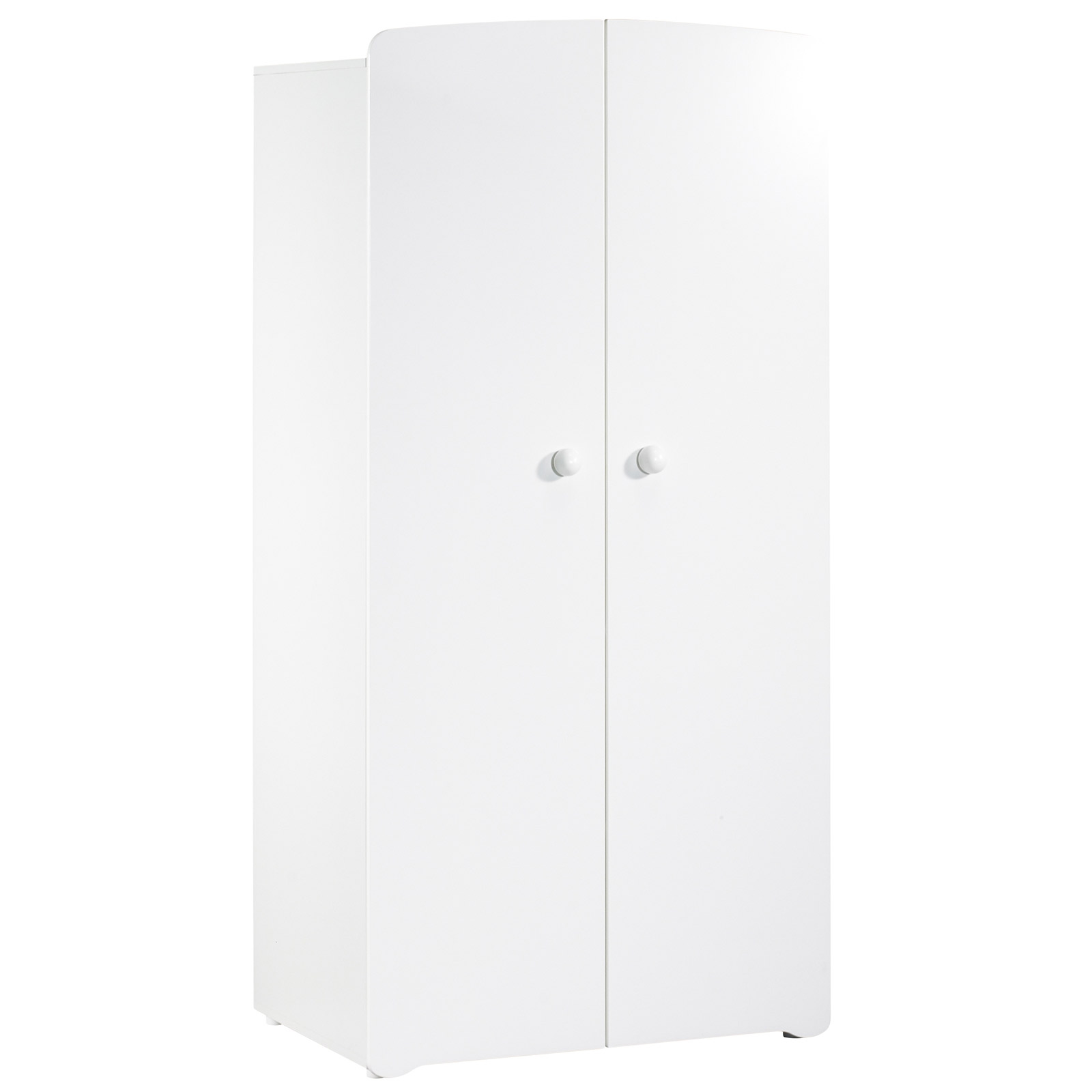 Armoire 2 portes New Basic Boutons boule blanc (Baby Price) - Image 1