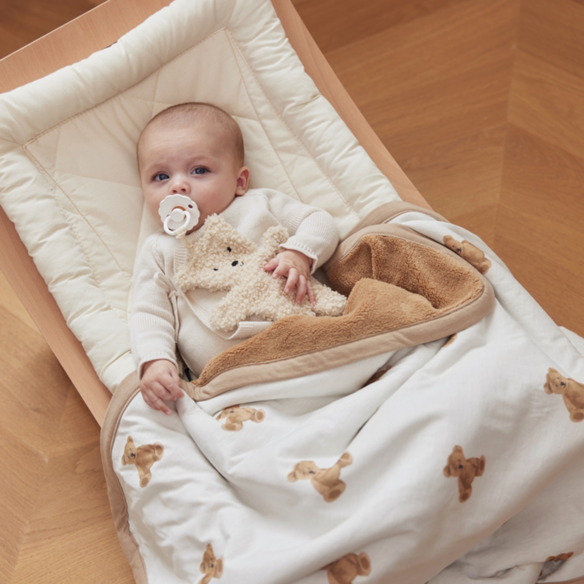 Couverture en coton bio ours Teddy Bear (75 x 100 cm) (Jollein) - Image 2