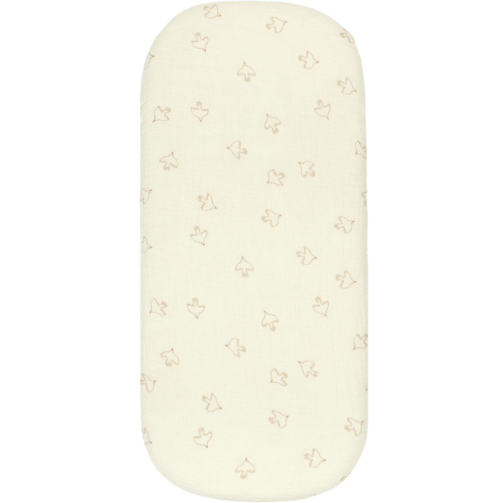 Nobodinoz - Drap housse pour couffin Brown Hoshi Birds Wabi-sabi (40x80 cm)