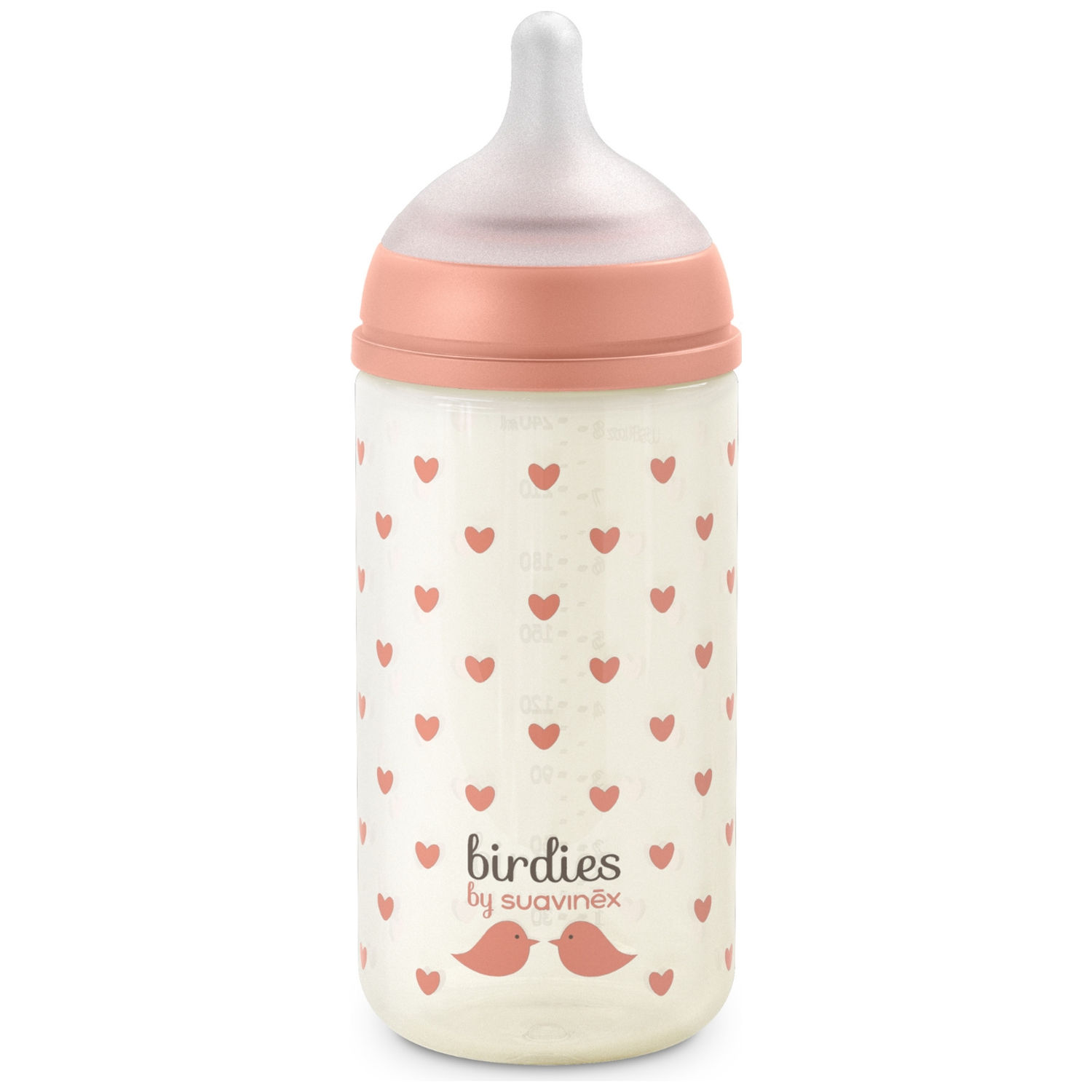Biberon en verre tétine SXPro S Birdies Rose (240Ml) (Suavinex) - Image 2