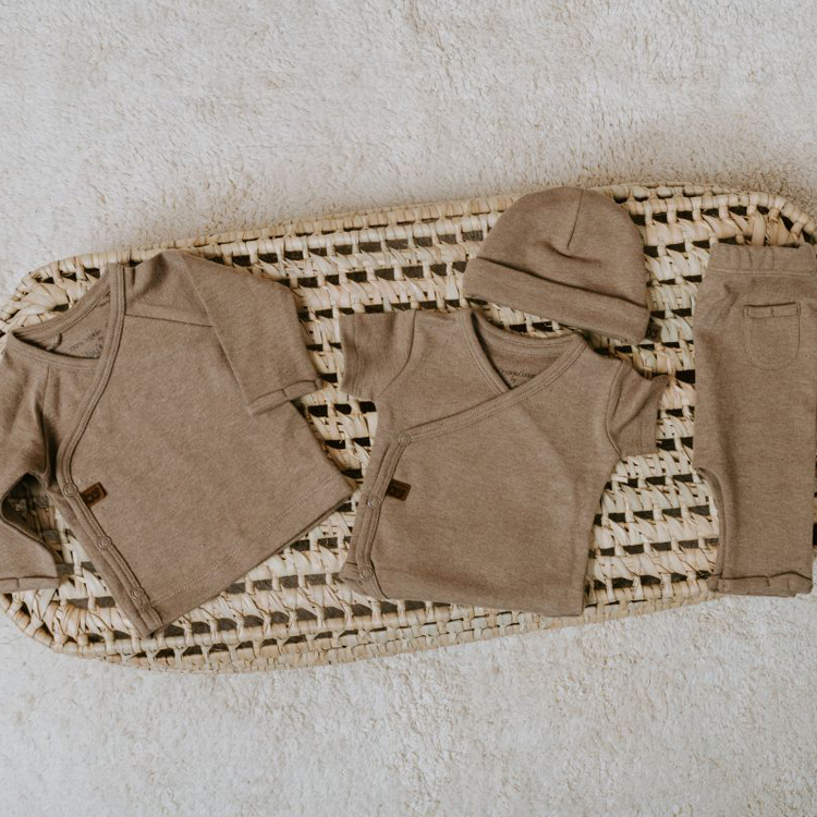 Bonnet de naissance en coton bio Melange clay (0-3 mois) (Baby's Only) - Image 3