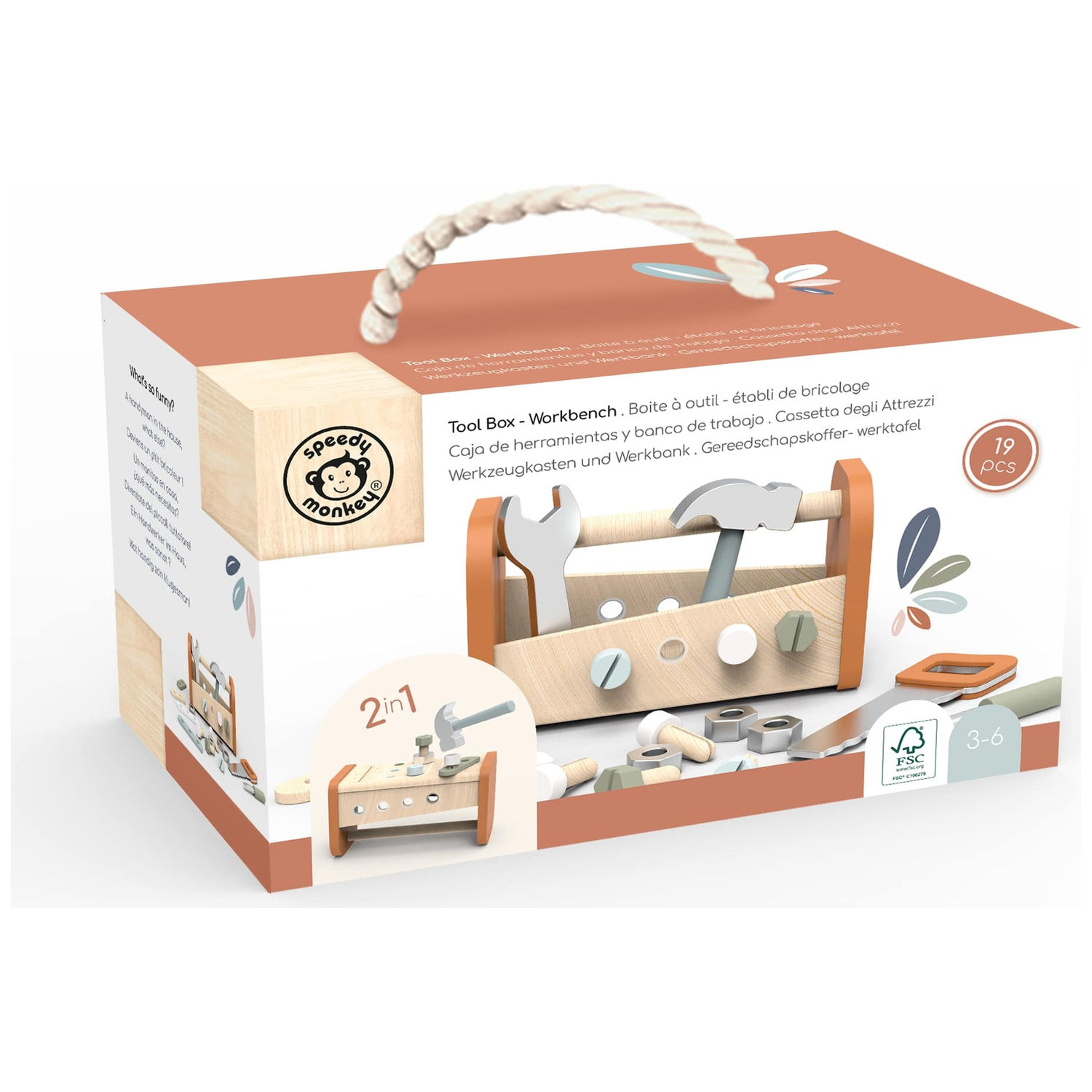 Boîte à outil et établi de bricolage (2 en 1) (Speedy Monkey) - Image 4
