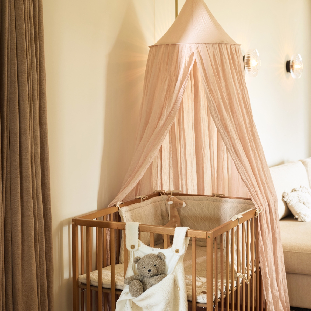 Jollein - Ciel de lit vintage Wild Rose (245 cm)