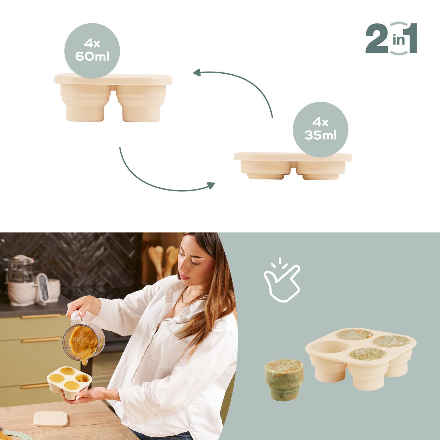 Set grignoteuse et moules en silicone (Babymoov) - Image 6