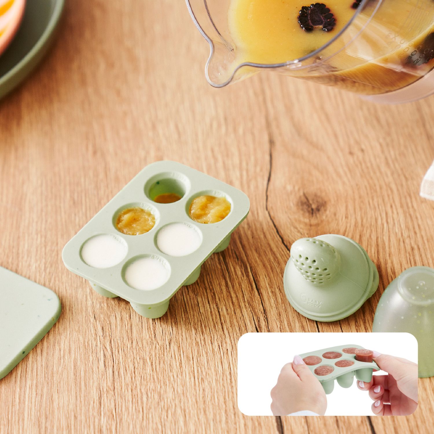 Set grignoteuse et moules en silicone (Babymoov) - Image 3