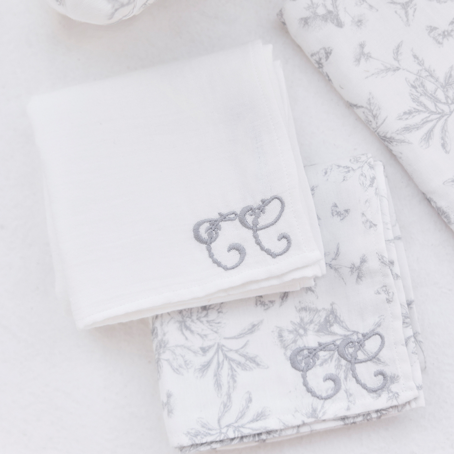 Tartine et Chocolat - Set de 2 langes Toile de Jouy gris (70x70 cm)