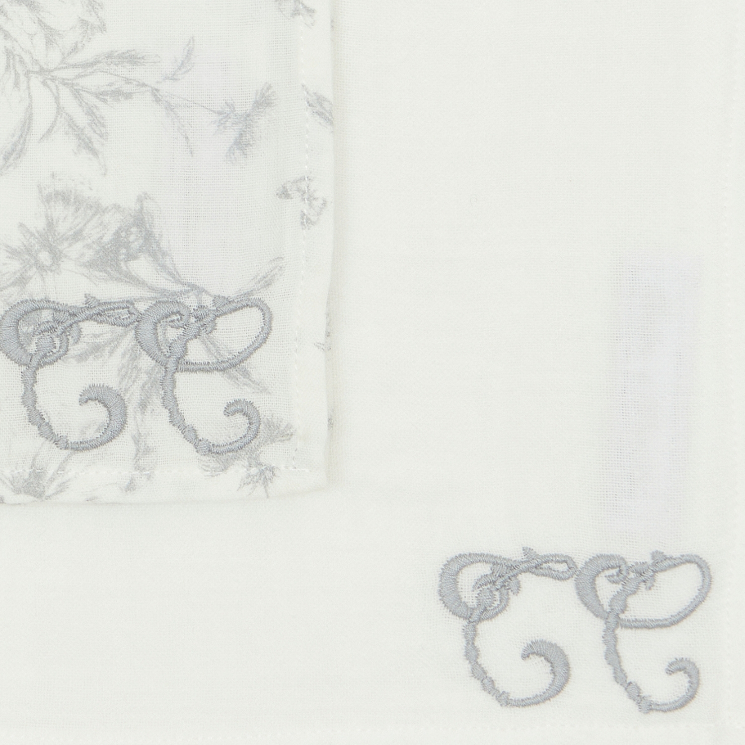 Set de 2 langes Toile de Jouy gris (70x70 cm) (Tartine et Chocolat) - Image 2