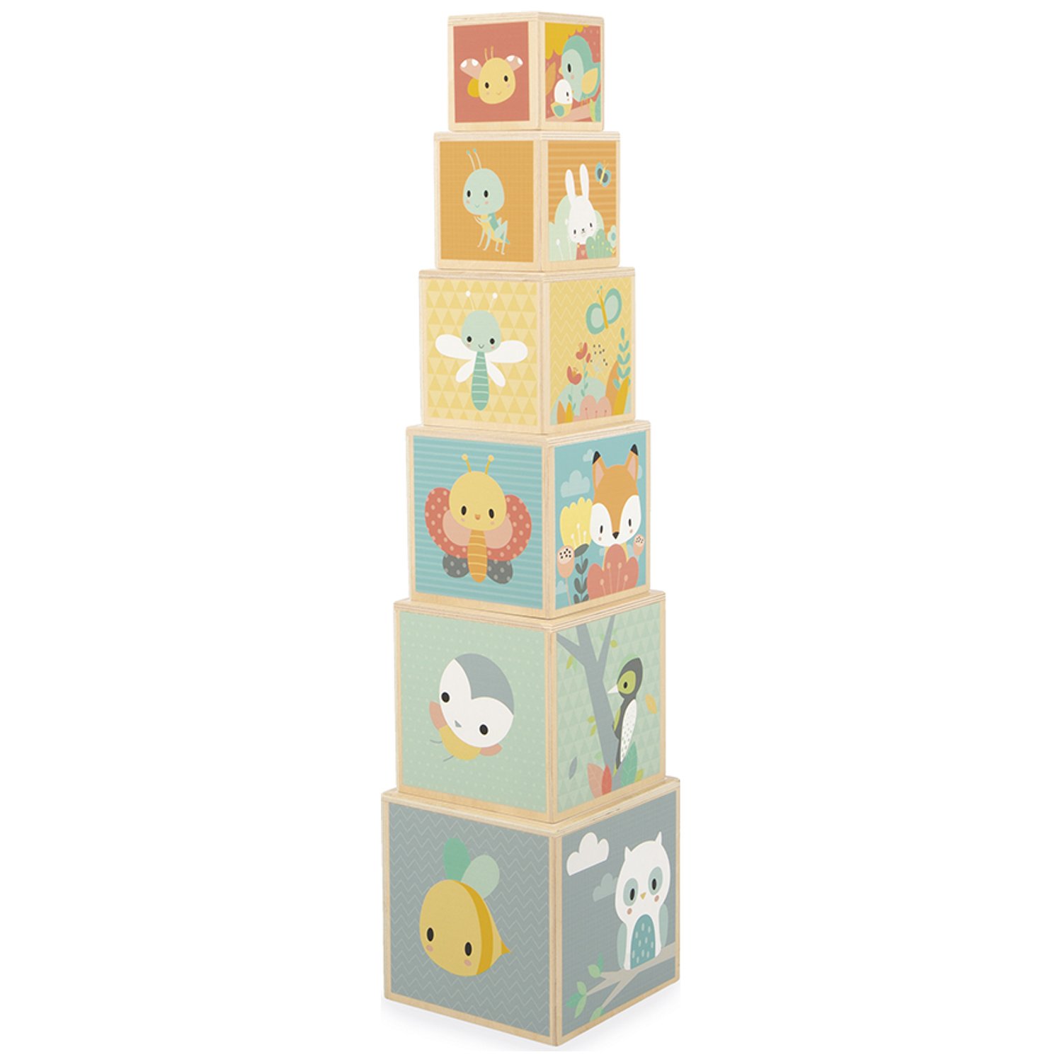 Cubes à empiler Pure (6 pièces) (Janod) - Image 1