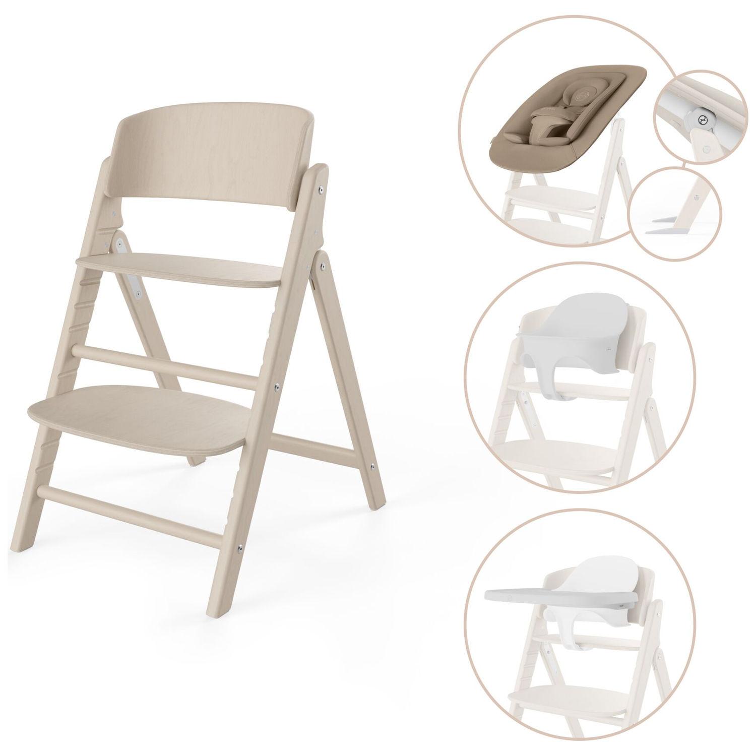 Cybex - Chaise haute évolutive Click & Fold 4 en 1 all natural - Beige