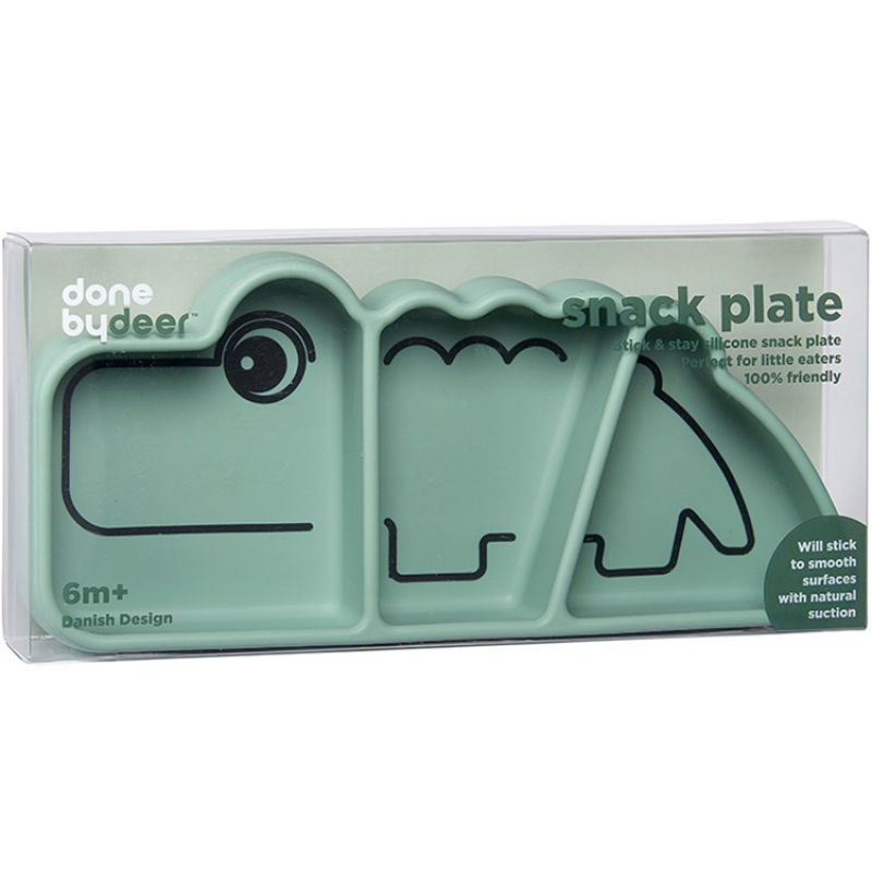 Assiette à compartiments antidérapante silicone Croco vert (Done by deer) - Image 5