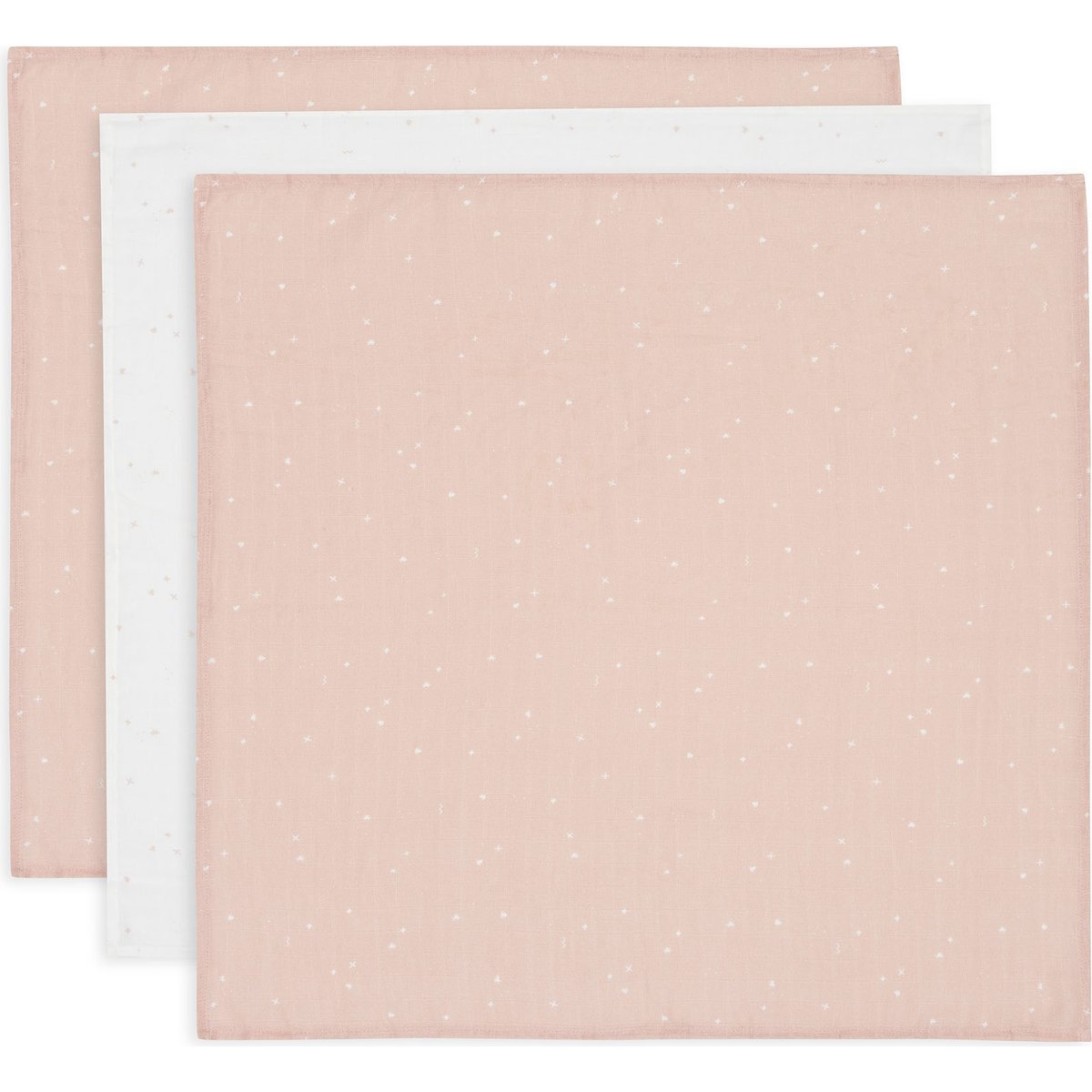 Lot de 3 langes en coton Twinkling Wild Rose (70 x 70 cm) - Reconditionné