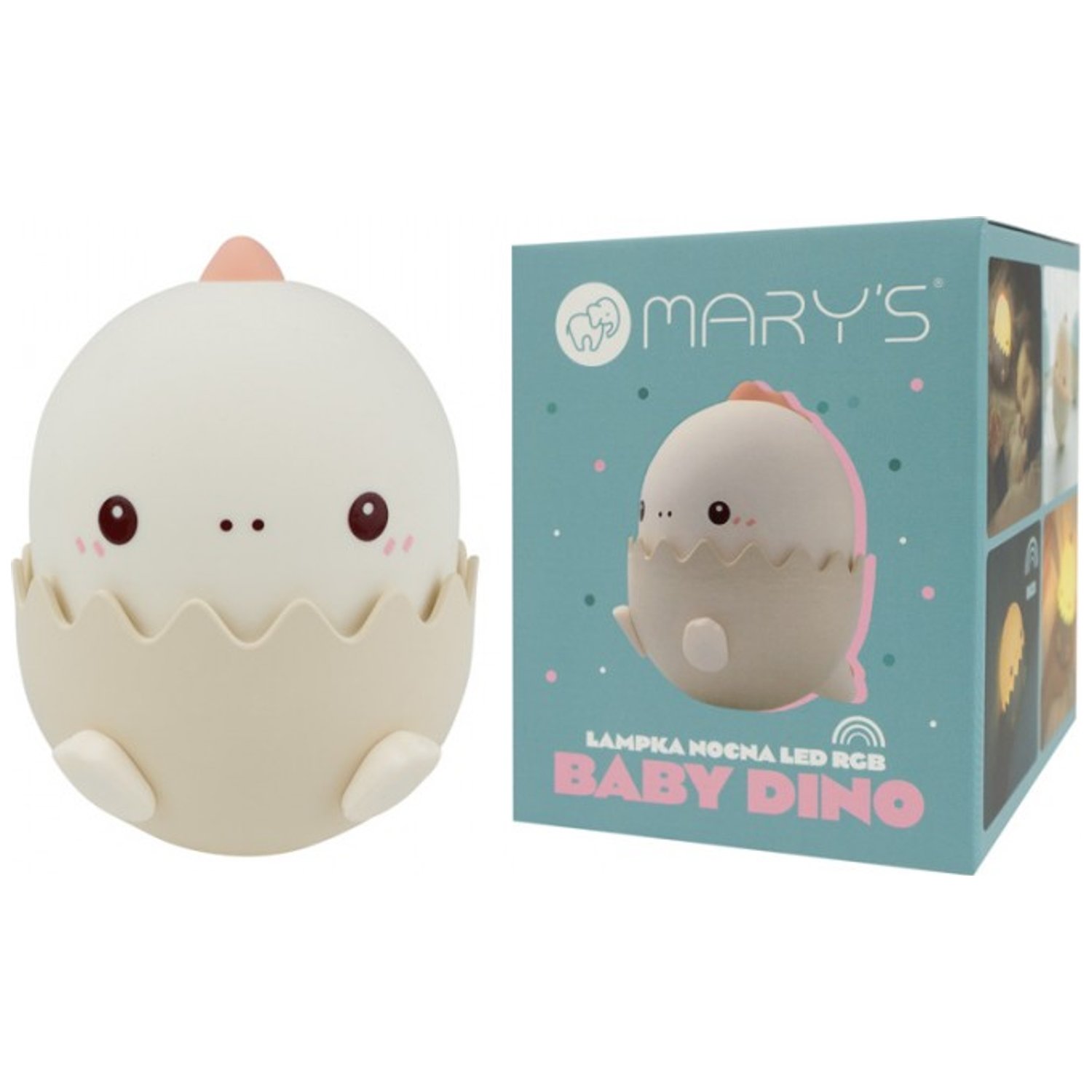 Veilleuse rechargeable bébé Dinosaure Rose (mary's) - Image 5