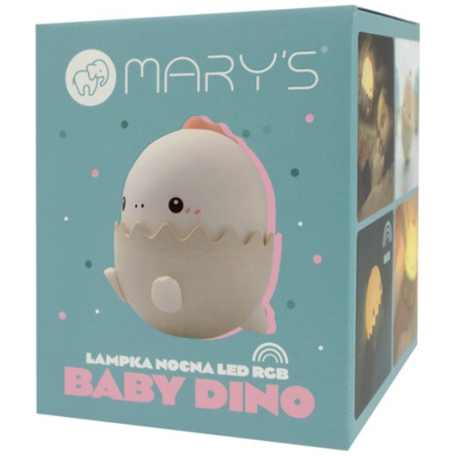 Veilleuse rechargeable bébé Dinosaure Rose (mary's) - Image 6