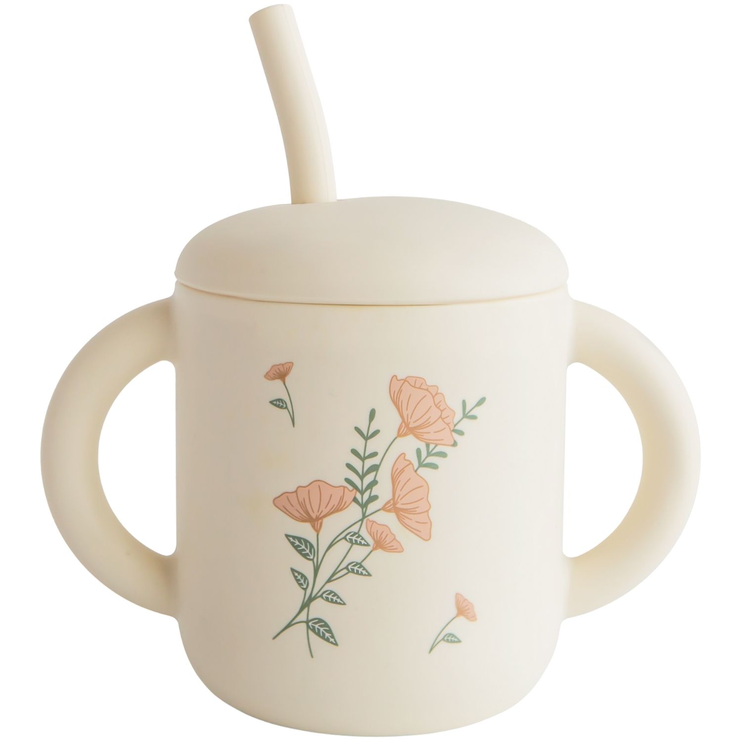 Tasse à paille Pink Flowers (Mushie) - Image 1