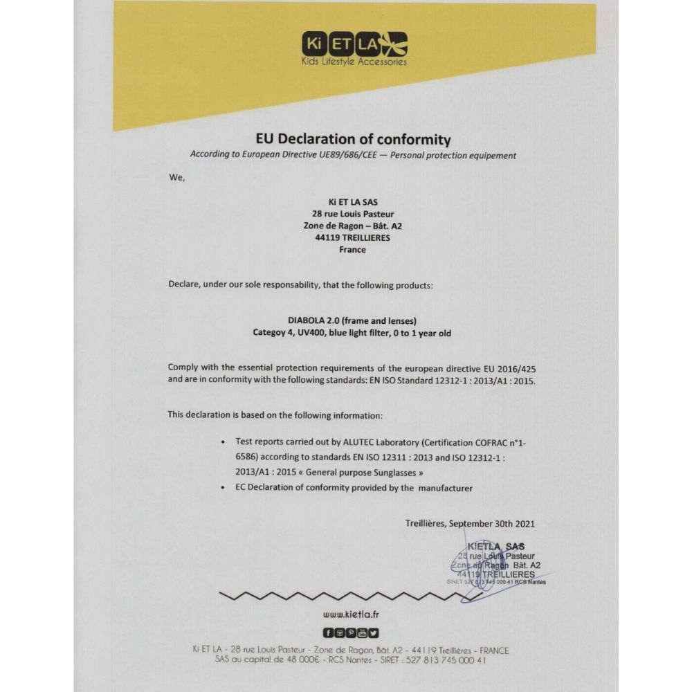 Lunettes de soleil Diabola Pamplemousse (0-12 mois) (KI et LA) - Image 5