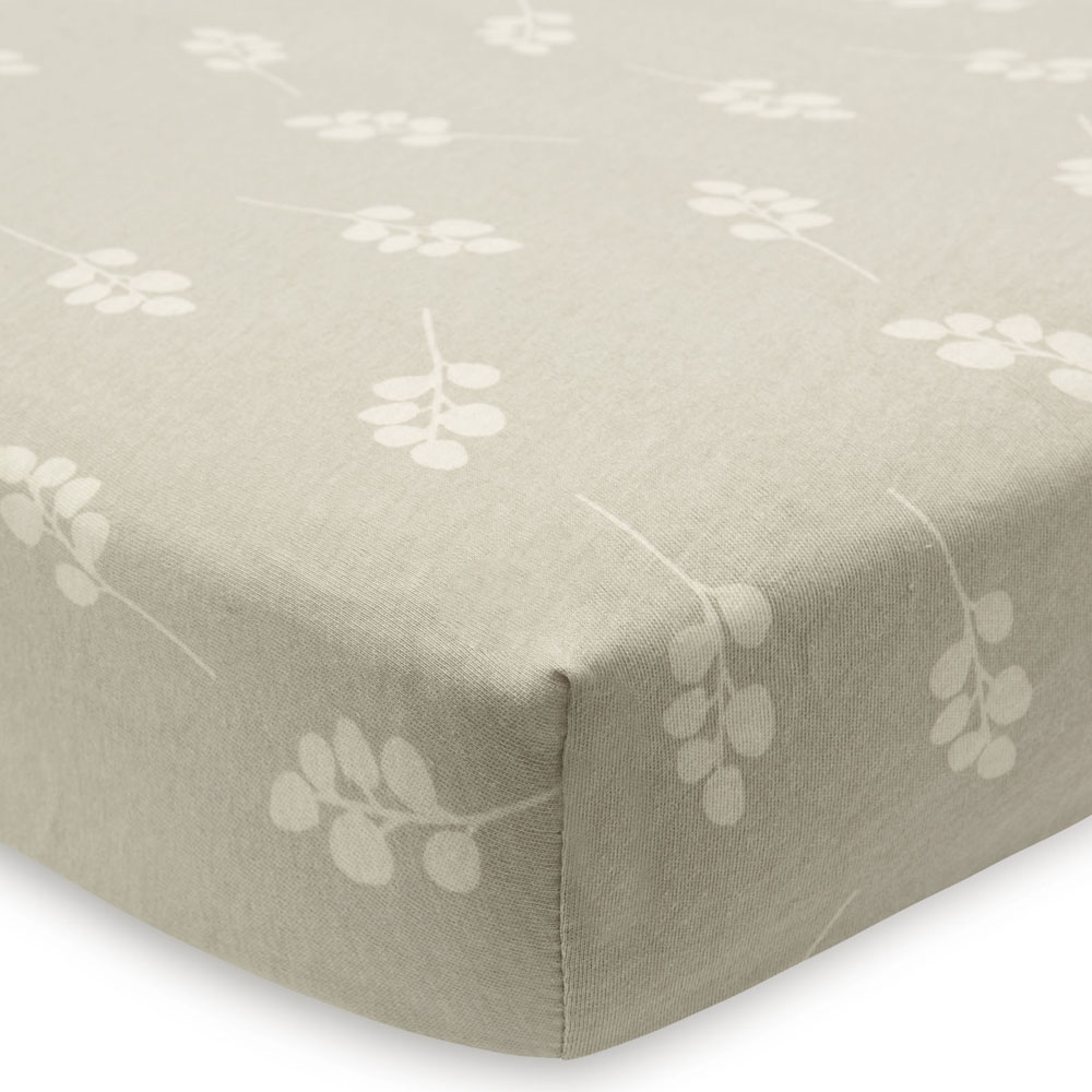 Drap housse en jersey Twig Olive Green (70 x 140 cm) (Jollein) - Image 3