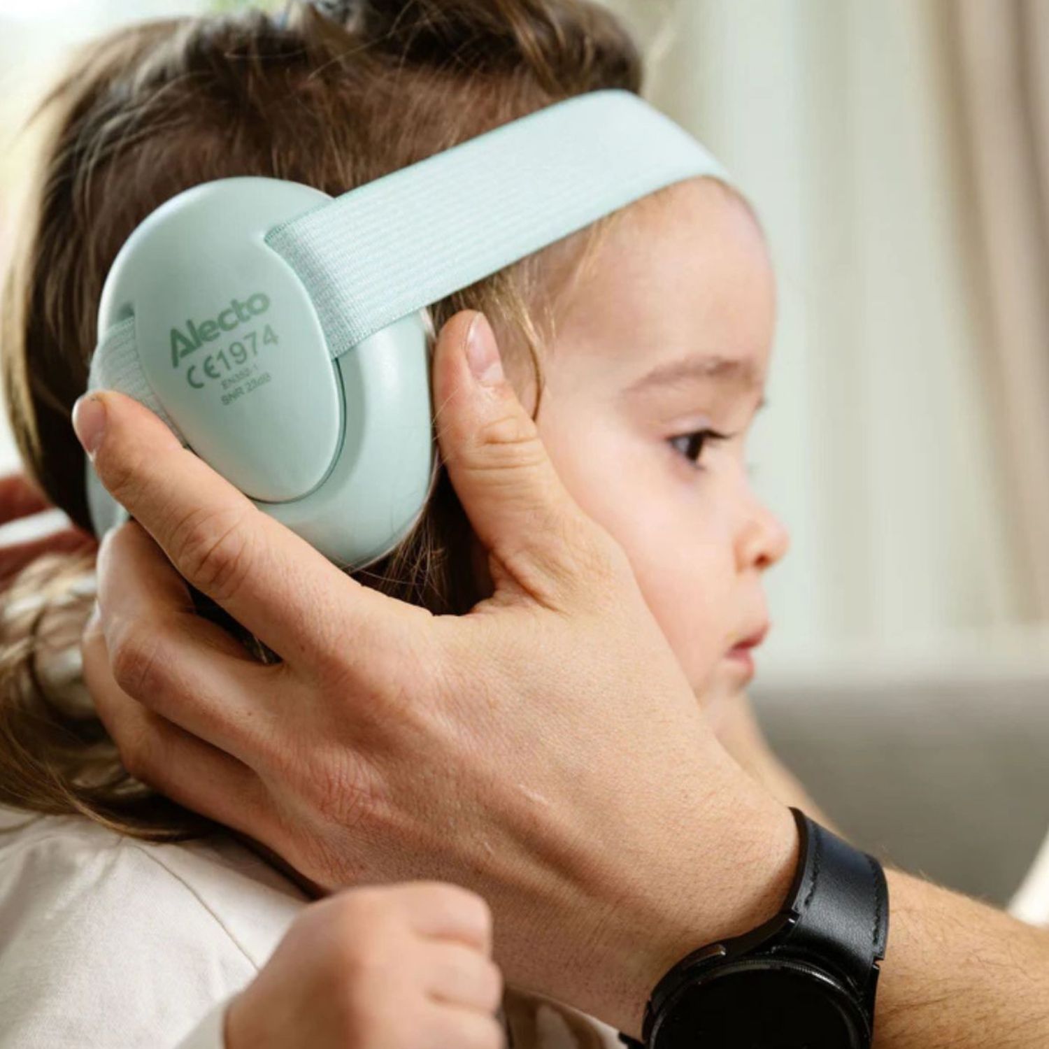 Casque anti-bruit pour bébés Blanc-Vert menthe (Alecto) - Image 2