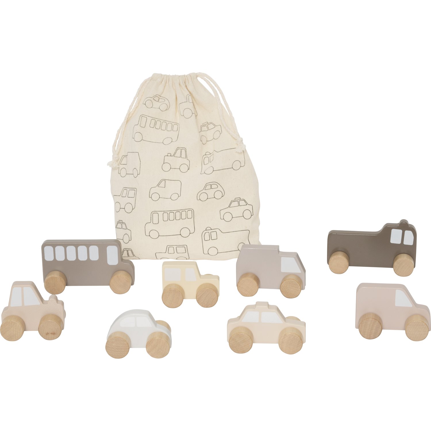 Mes premières voitures en bois Nature (Jabadabado) - Image 1