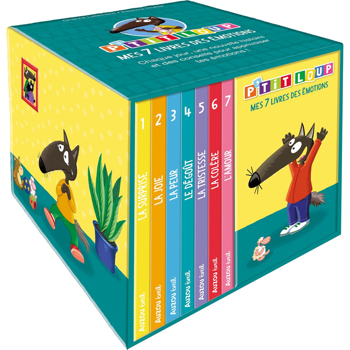 Bibliothèque P'tit Loup Mes 7 livres des émotions (Auzou Editions) - Image 1
